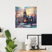 ステンドグラス教会のポスター ポスター (ホームオフィス)