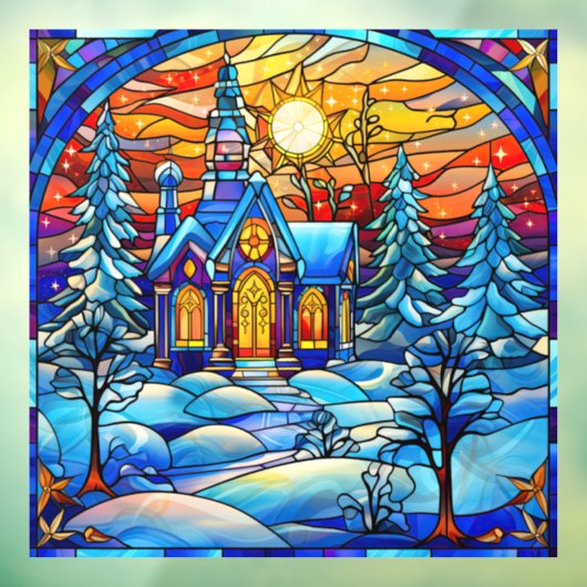 ステンドグラス教会の窓にしがみつく ウィンドウサイン (シート3)