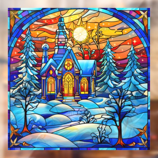 ステンドグラス教会の窓にしがみつく ウィンドウサイン (シート2)