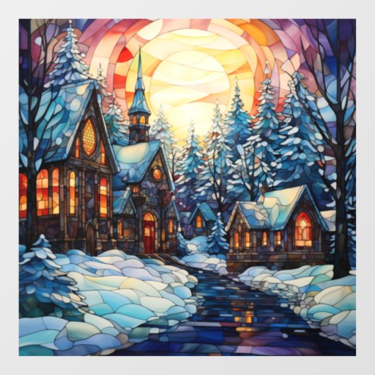 ステンドグラス教会の窓にしがみつく ウィンドウサイン (シート)