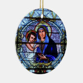 ステンドグラス教会の窓クリスマス装飾 セラミックオーナメント (右)