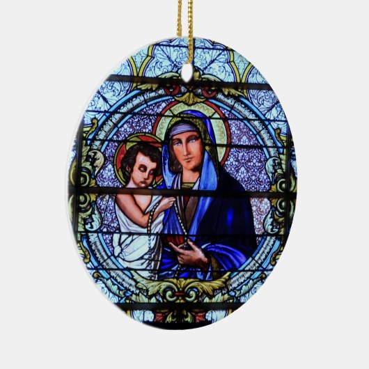 ステンドグラス教会の窓クリスマス装飾 セラミックオーナメント (右)