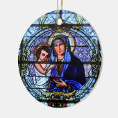 ステンドグラス教会の窓クリスマス装飾 セラミックオーナメント (左)