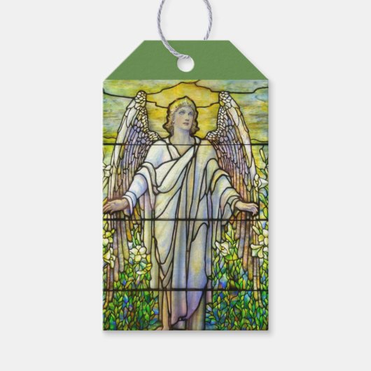 ステンドグラス教会の窓復活エンジェル ギフトタグ (正面)
