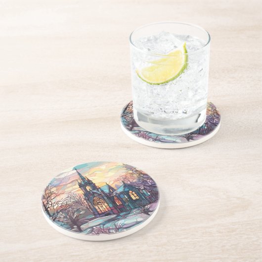 ステンドグラス教会サンドストーンコースター コースター (側面)