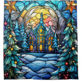 ステンドグラス教会シャワーカーテン シャワーカーテン (正面)