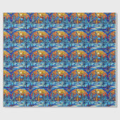 ステンドグラス教会ラッピング紙 ラッピングペーパー (フラット)