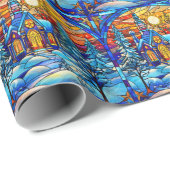 ステンドグラス教会ラッピング紙 ラッピングペーパー (ロールコーナー)