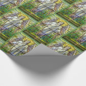 ステンドグラス教会窓の復活の天使 ラッピングペーパー (角)