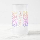 ステンドグラス春フローラアートバーグラス フロストグラスビールジョッキ (中央)