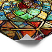 ステンドグラス曼荼羅の枠なしポスター ポスター (角)