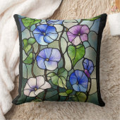 ステンドグラス朝顔 クッション (ブランケット)