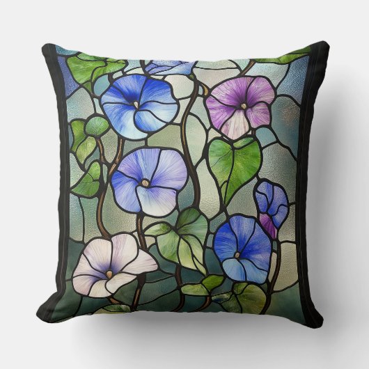 ステンドグラス朝顔 クッション (正面)