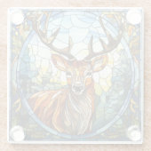 ステンドグラス森林の友人のシカ ガラスコースター (裏面)