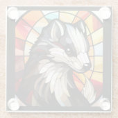 ステンドグラス森林の友人スカンク ガラスコースター (裏面)