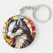 ステンドグラス森林の友人スカンク キーホルダー (裏面)