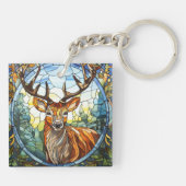 ステンドグラス森林フレンズ鹿 キーホルダー (裏面)