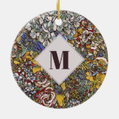 ステンドグラス植物性フローラモノグラム セラミックオーナメント (裏面)