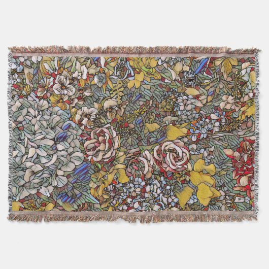 ステンドグラス植物性フローラ スローブランケット (正面)