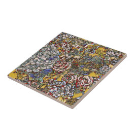 ステンドグラス植物性フローラ タイル