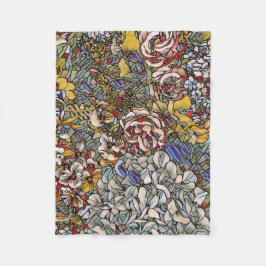 ステンドグラス植物性フローラ フリースブランケット