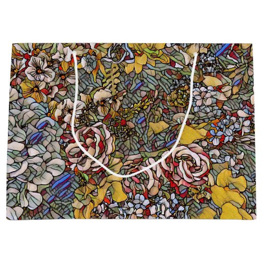 ステンドグラス植物性フローラ ラージペーパーバッグ (正面)
