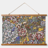 ステンドグラス植物性フローラ 吊り下げ型タペストリー (正面)