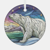 ステンドグラス極性クマ ガラスオーナメント (正面)