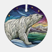 ステンドグラス極性クマ ガラスオーナメント (裏面)