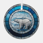 ステンドグラス極性クマ ガラスオーナメント (裏面)