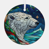 ステンドグラス極性クマ ガラスオーナメント (裏面)