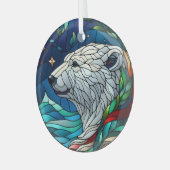 ステンドグラス極性クマ ガラスオーナメント (正面左)