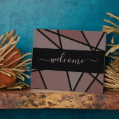 ステンドグラス模倣品 – ビジネスを歓迎 フォトプラーク (側面)