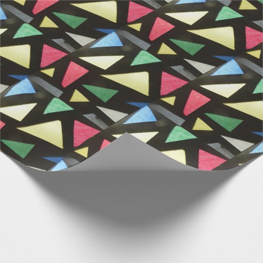 ステンドグラス模様クリスマスラッピング紙 ラッピングペーパー (角)