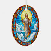 ステンドグラス歩くの雲上の芸術 メタルオーナメント (正面右)