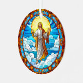 ステンドグラス歩くの雲上の芸術 メタルオーナメント (正面左)