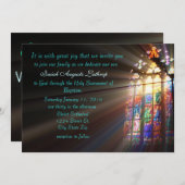 ステンドグラス洗礼招待状/アナウンス 招待状 (正面/裏面)