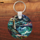 ステンドグラス灯台 キーホルダー (正面)