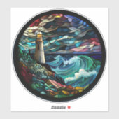 ステンドグラス灯台 シール (シート)