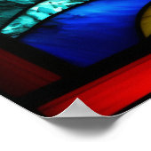 ステンドグラス灯台&船 ポスター (角)