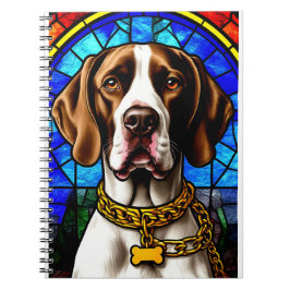 ステンドグラス犬ポートレート ノートブック