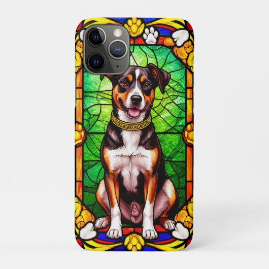 ステンドグラス犬ポートレート Case-Mate iPhoneケース (裏)