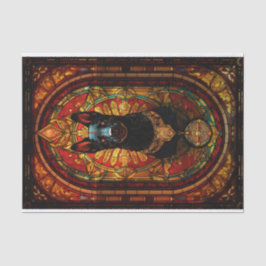 ステンドグラス犬 薄葉紙