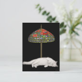 ステンドグラス猫サンランプ葉書 ポストカード (スタンド正面)