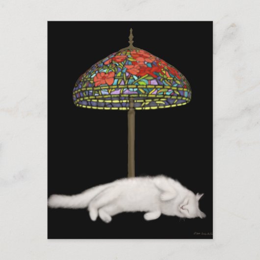 ステンドグラス猫サンランプ葉書 ポストカード (正面)