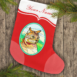 ステンドグラス猫1 ラージクリスマスストッキング