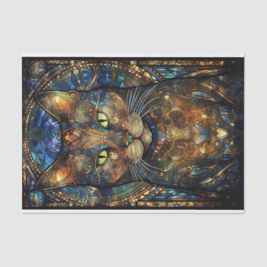 ステンドグラス猫2 薄葉紙 (正面)