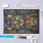 ステンドグラス猫2 薄葉紙 (クラフト)