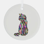 ステンドグラス猫 ガラスオーナメント (裏面)