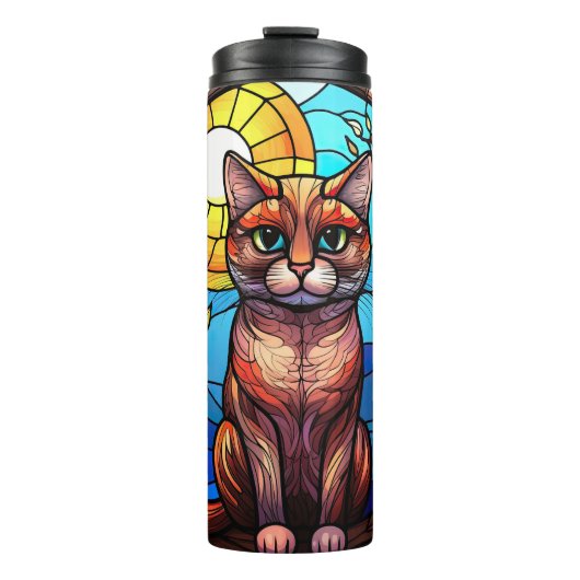 ステンドグラス猫 タンブラー (正面)